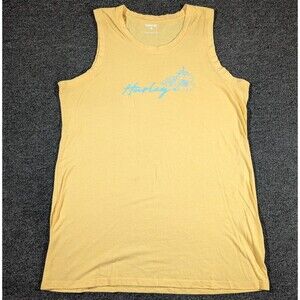 Hurley Womens Yellow Sleeveless Tank Top XL Flower Graphic Print
